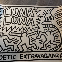 Keith Haring “Luna Luna” 1987 Archival Poster w/ Certificate of Authenticity