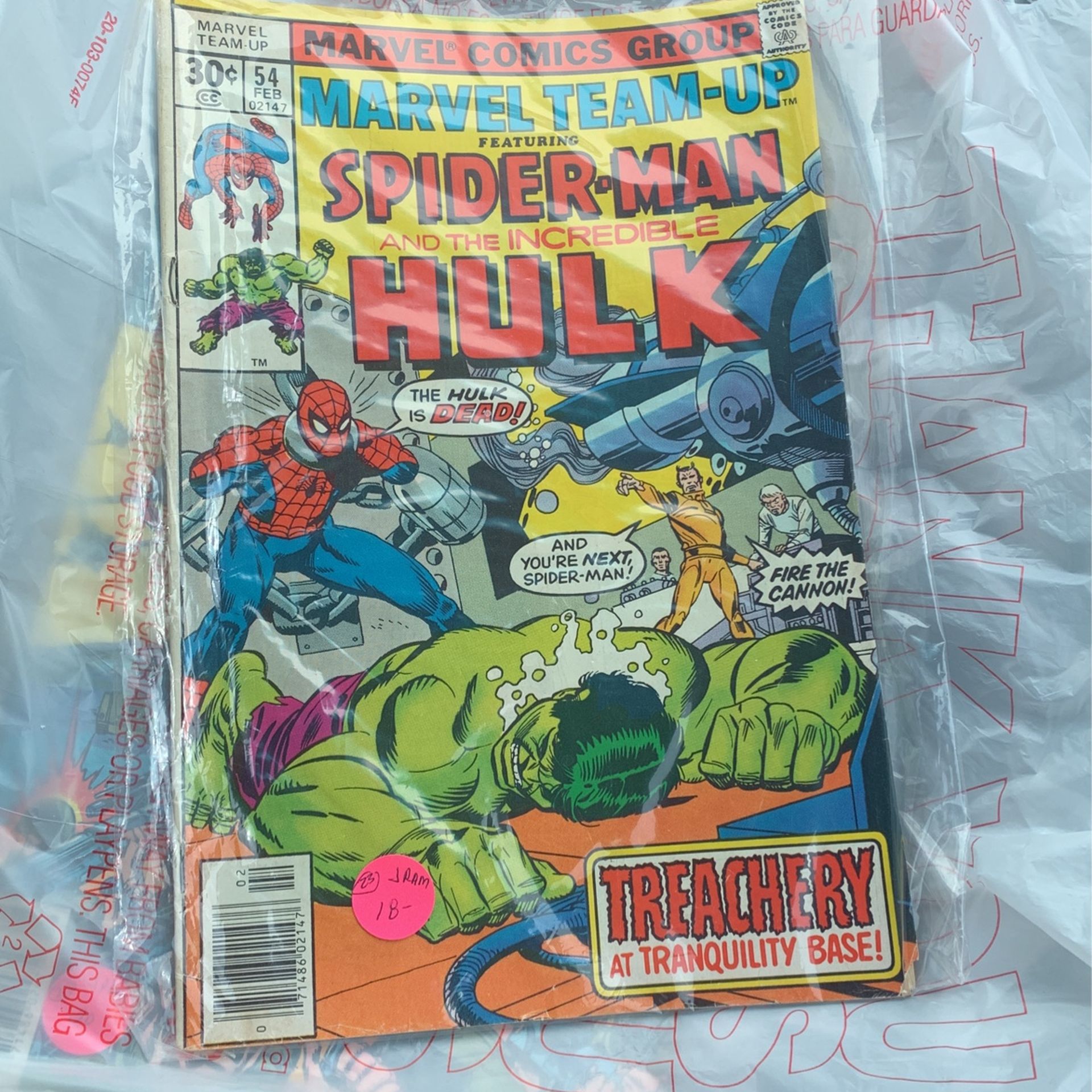 Marvel Team Up Spider Man And Hulk Treachery At Tranquility Base Comic 1977