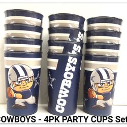 COWBOYS - 4PK PARTY CUPS Set