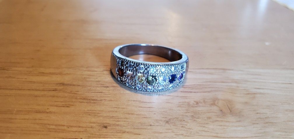 Silver Plated Chakra Ring.