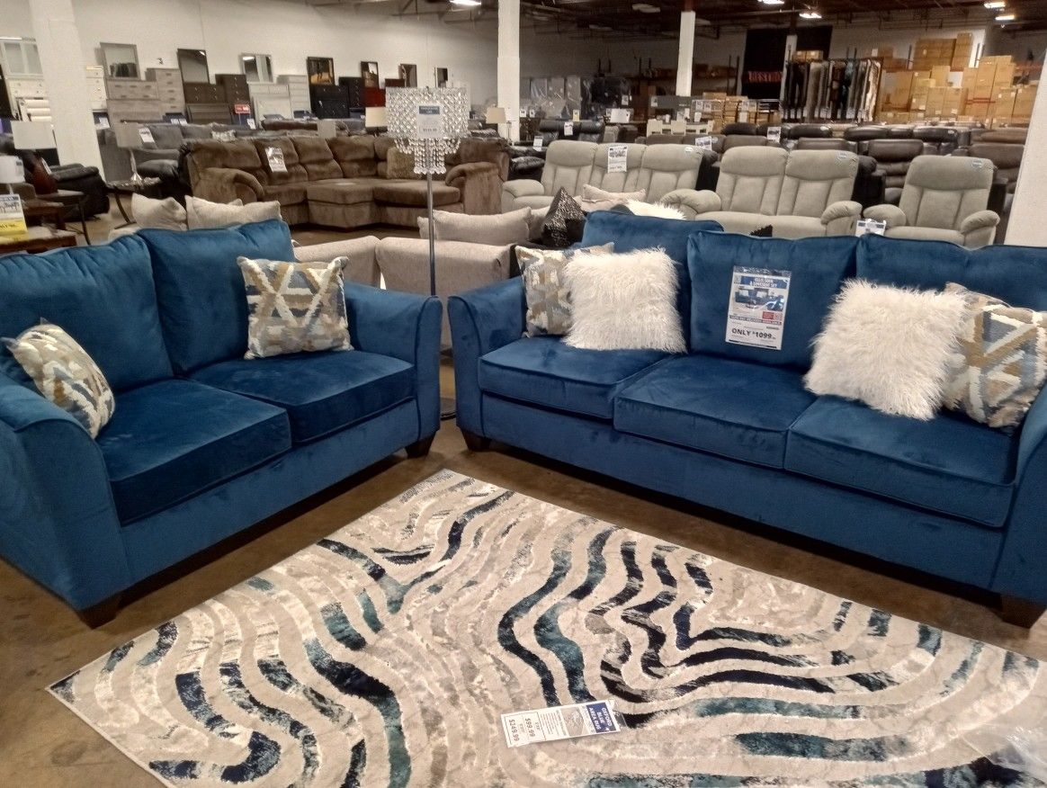More Great Furniture @ American Freight In Bryan TX Come See The Ellis Navy Sofa And Loveseat We Have In Stock Along With Great Accessories We Have