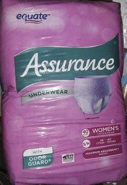 Equate Assurance Underwear 40Ct S/M for Sale in Sacramento, CA