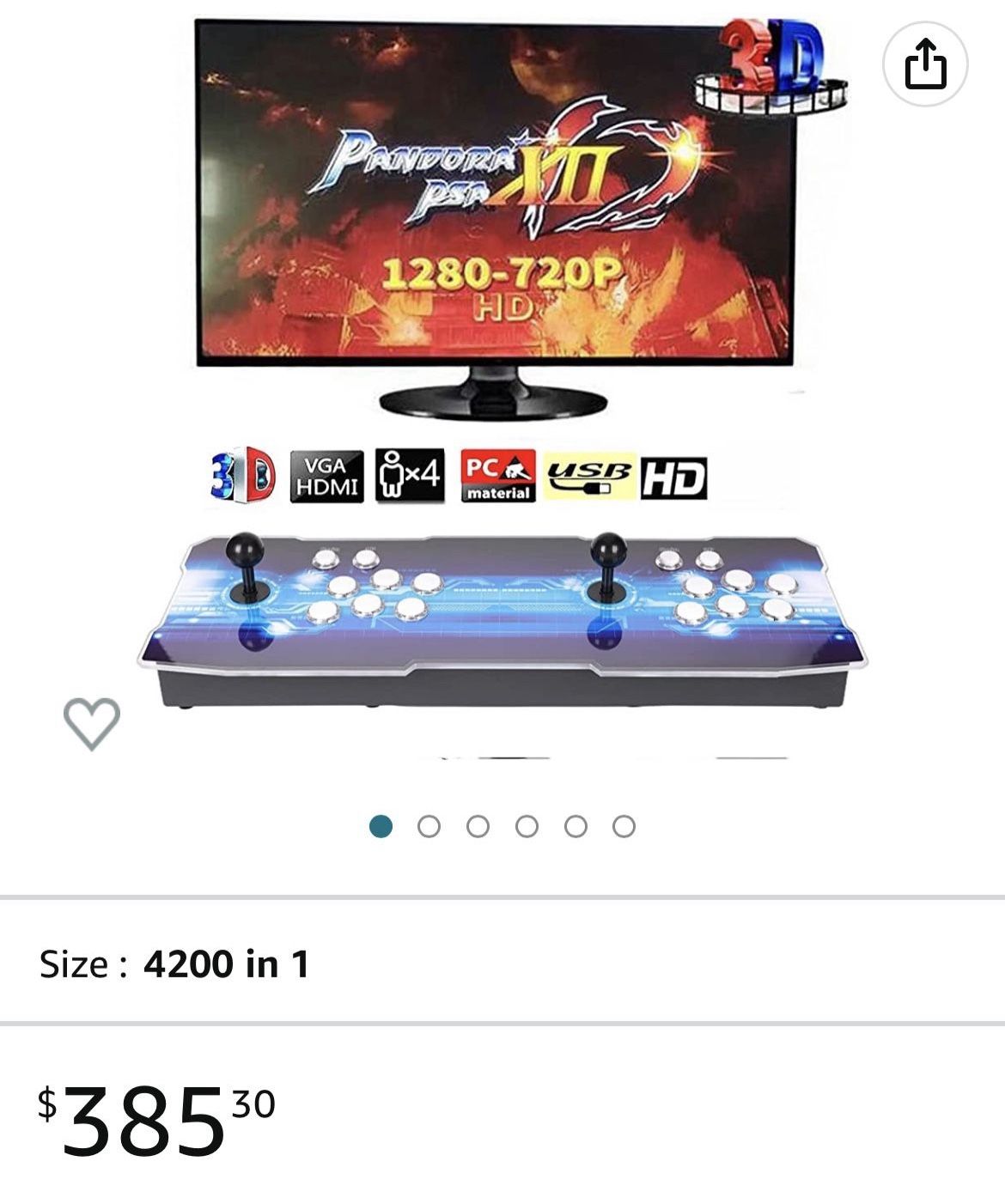 Retro Arcade Console (10,000 GAMES In 1) Pandora II Moonlight Treasure