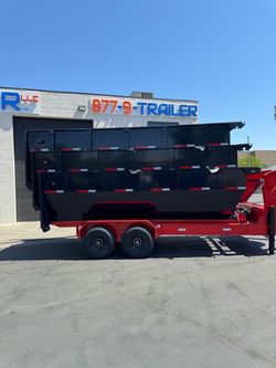 RawMaxx Goose Neck Roll Off Trailer 7x16x4-2 14K GVWR
