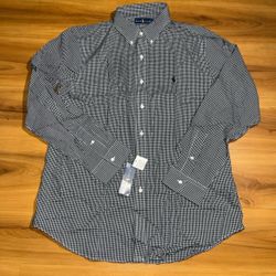 Mens NWT Polo Ralph Lauren Gingham Button-Front Dress Casual Shirt