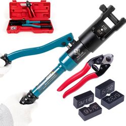 Muzata Upgraded Custom Cable Railing Crimping Tool Hydraulic Crimper Hydraulic Crimping Tool for 1/8" 5/32" 3/16" Stainless Steel Cable Railing Kit