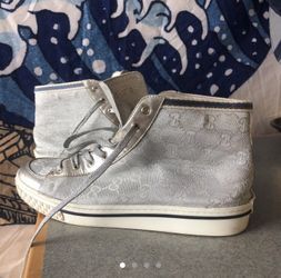 Gucci silver monogram GG high top sneaker