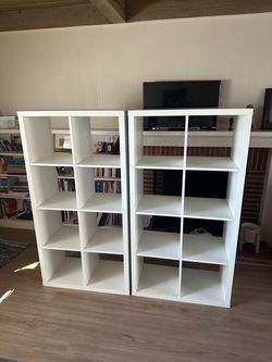 2 IKEA White Shelving