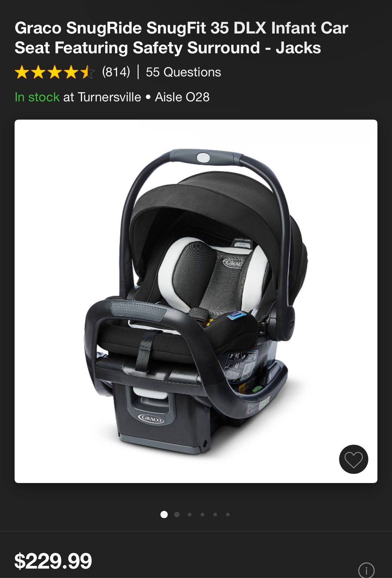 Graco SnugRide SnugFit 35 DLX Infant Car Seat - Jacks