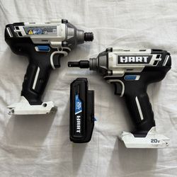 HART HPIW50 20V Impact Driver & HART HPID1VN Cordless Drill + 20V 1.5Ah Battery – Used