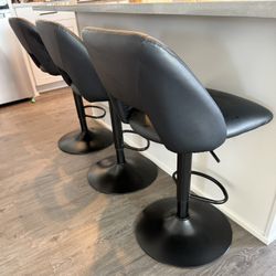 Black Leather Barstools 