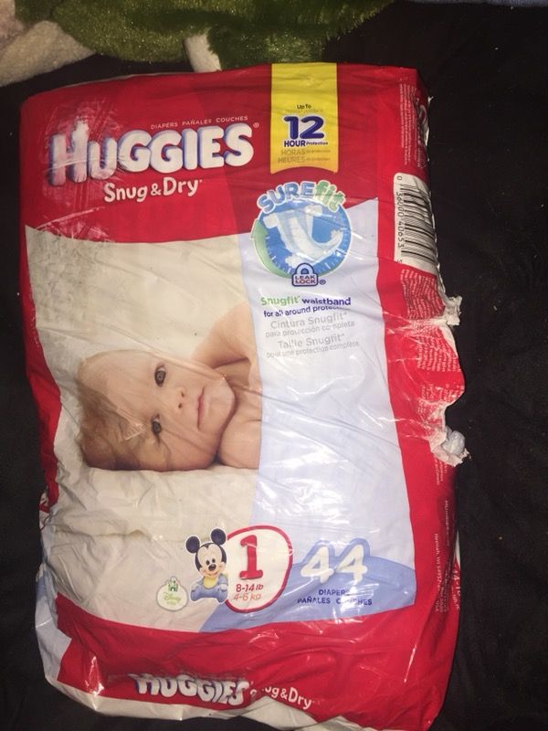 Huggies Snug and Dry diapers size 1 44 count