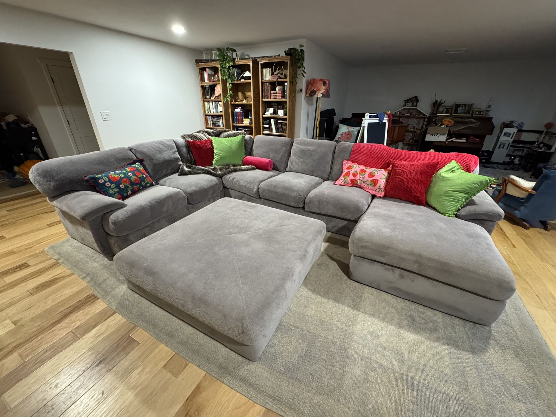 Large Grey Feather Couch