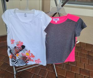 NEW...2 GIRL'S SIZE L(10-12) SHORT SLEEVE SHIRT