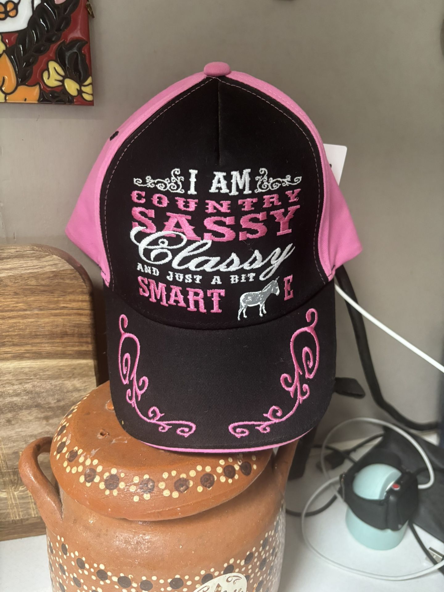 Country Sassy Cap - Pink and Black