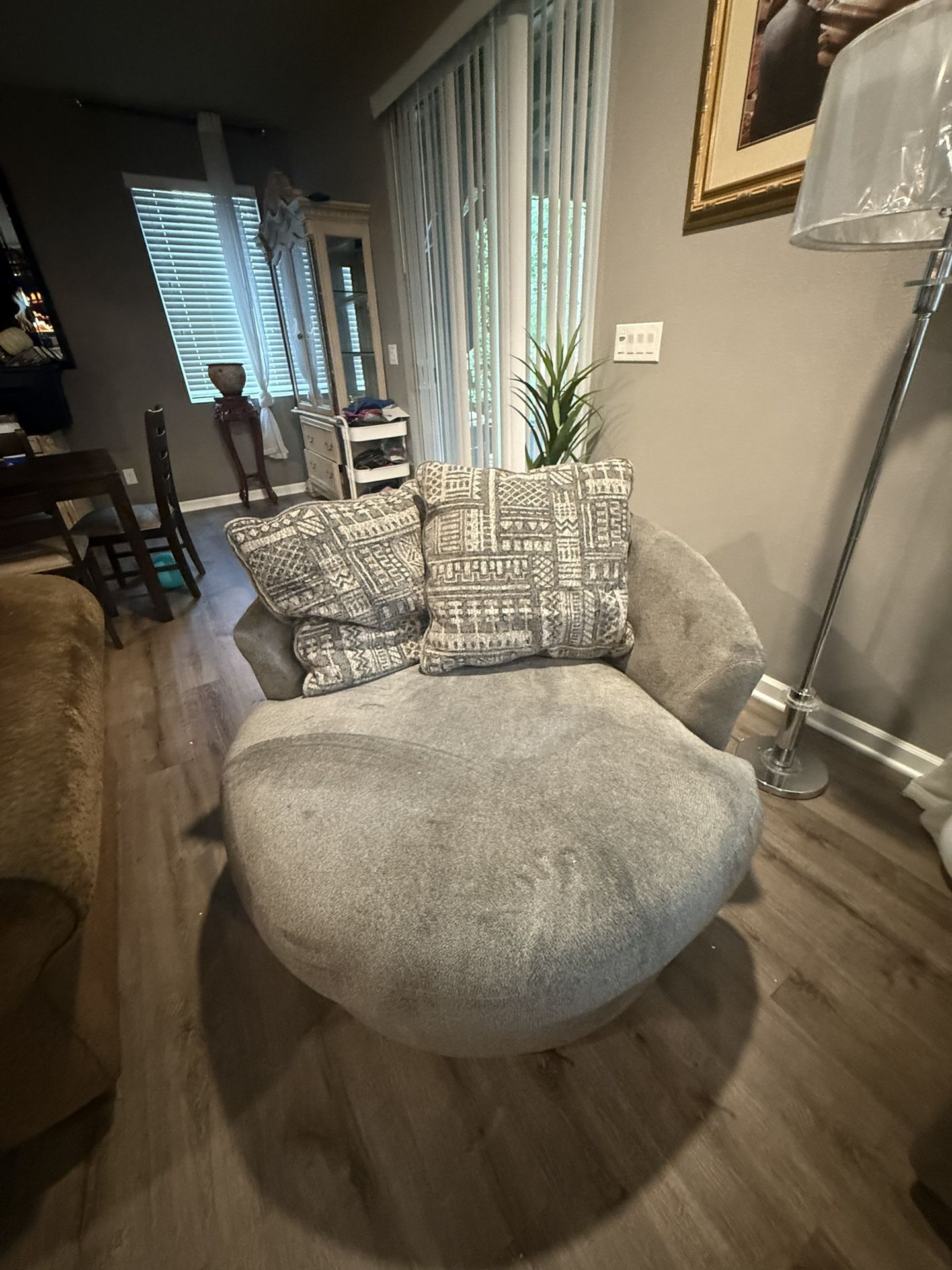 Gray Furniture Set โ Sofa + Swivel Chair โ $300 OBO