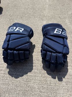 Bauer Hockey Gloves 11” Navy (Jr Kraken Colors)