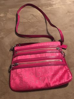 Pink cross body Coach