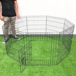 BRAND NEW $35 Dog Playpen 8-Panel, Each Panel 24” Tall X 24” Wide Pet Exercise Fence Crate Kennel Gate 