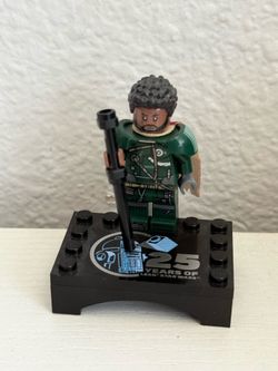 LEGO Star Wars Saw Gerrera Minifig with 25 Year Anniversary Stand