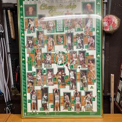 Boston Celtics Championship Years Poster 1989 Sports Museum Framed Poster Ex Cond