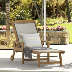 LUE BONA Chaise Lounge Chair Outdoor, HDPS and HDPE Wicker Material, Patio Lounge Chair with Adjustable Backrest, Resin Pool Lounge Chairs with Wheels