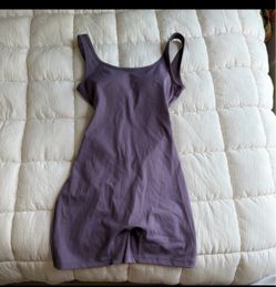 Purple butt scrunch onesie