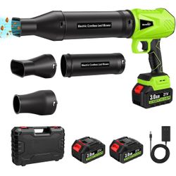 Cordless leaf blower electric handheld leaf blower with 2 batteries