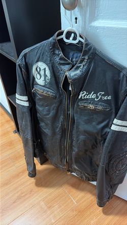 Armani Leather Jean Jacket