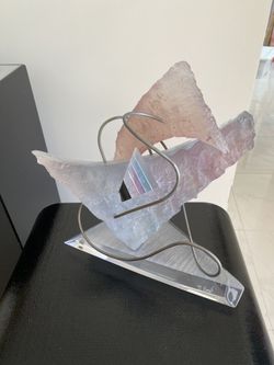 Signed Solid Acrylic Sculpture 