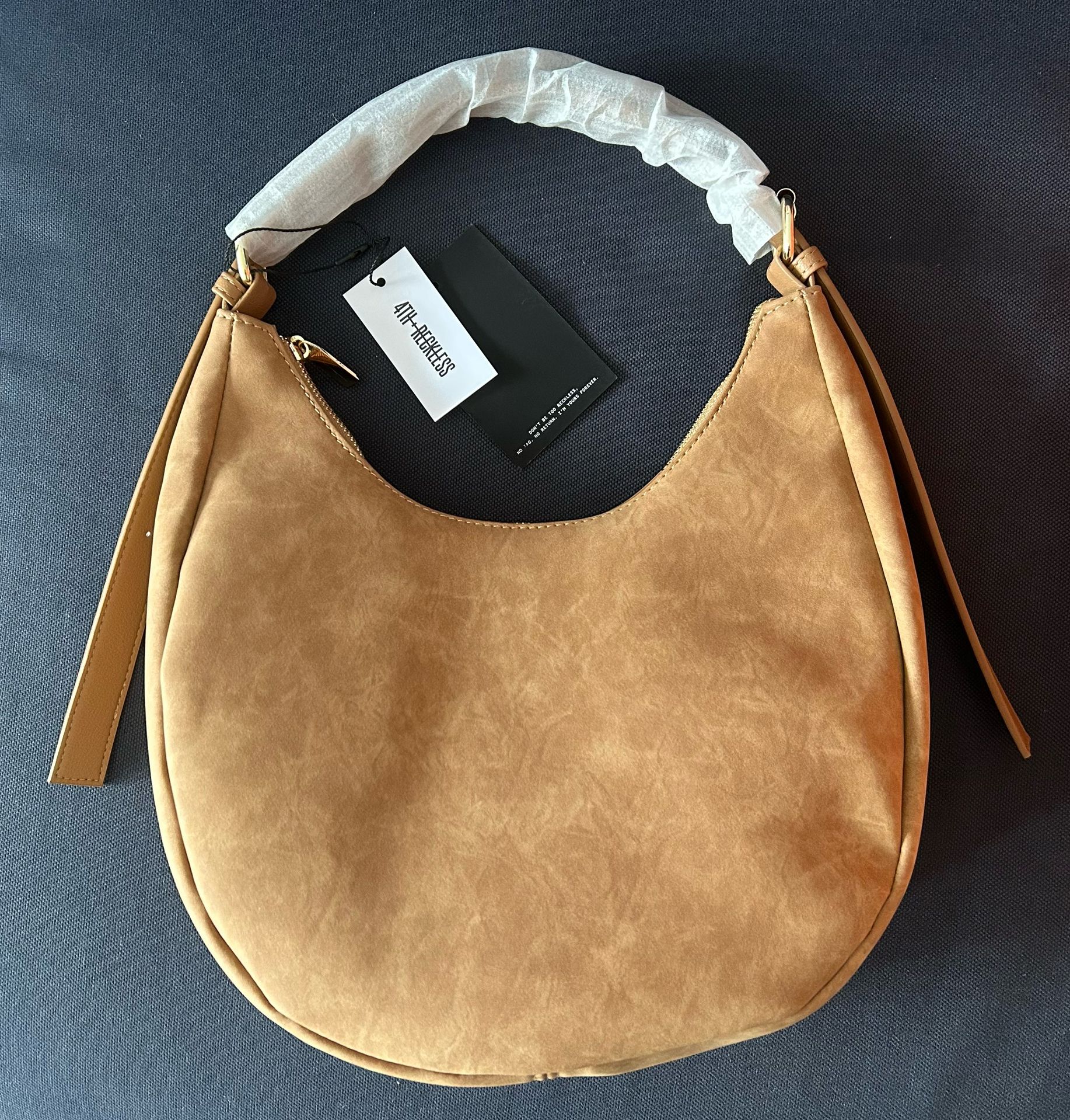 4th + Reckless // Faux Suede Crescent Bag