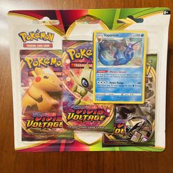 Pokemon Cards: Vivid Voltage 3 Pack Blister Vaporeon