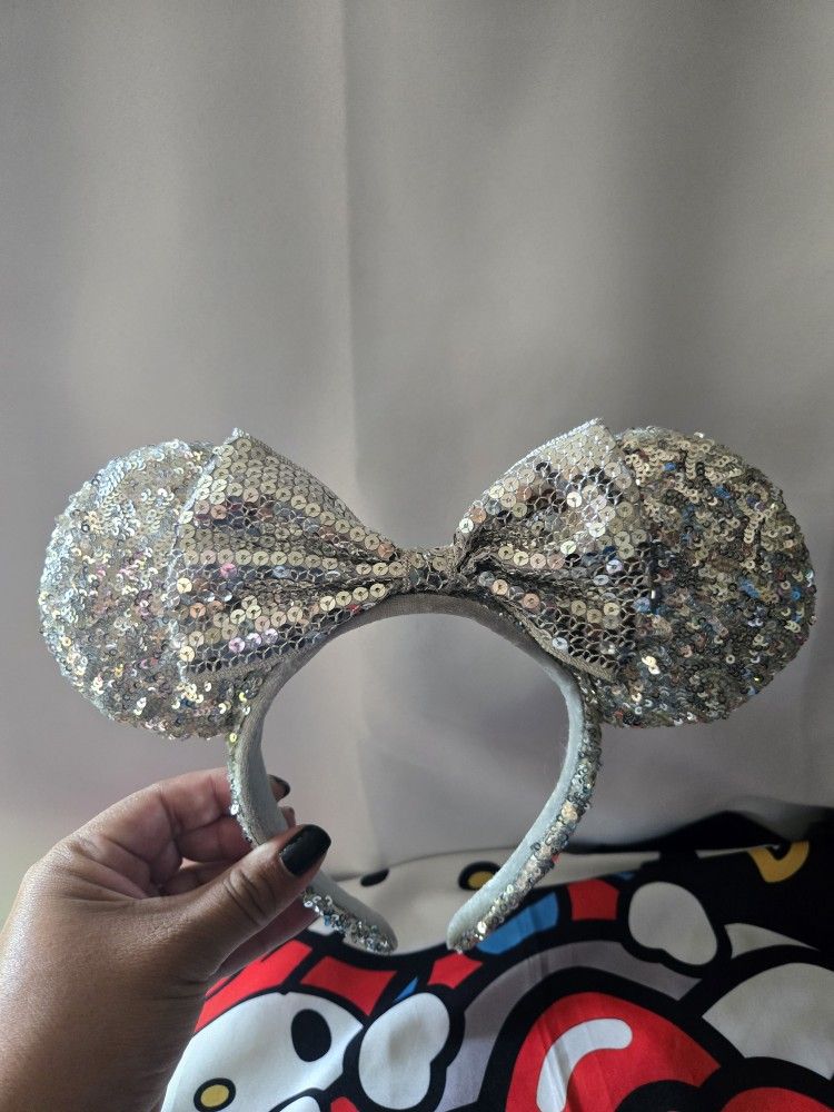 Disney Silver Sequined Headband Ears
