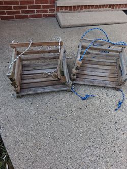 Hand made woden swing