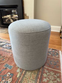 West Elm Auburn Ottoman in twill platinum
