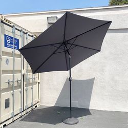 (New) $70 Outdoor Patio 10 FT Umbrella and 30lbs Base Stand Set, Beige/Red