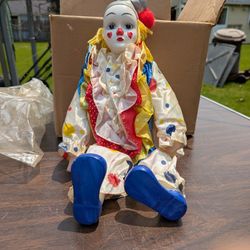 Collectible Clown Porcelain Doll