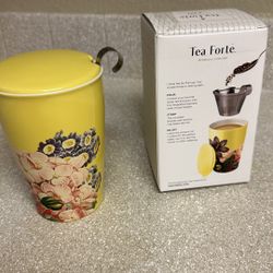 New Never Used Tea Forte Double-Walled Ceramic Cup