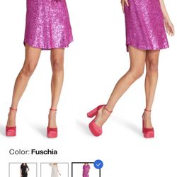 Sequin Tunic Mini Dress Steve Madden-fuschia