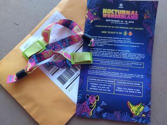 GA nocturnal wonderland two day wristband GA nocturnal wonderland two day wristband