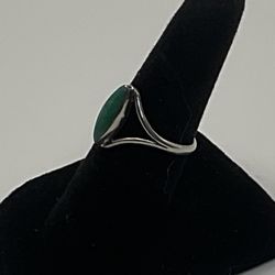 Sterling Silver & Chalcedony Size 4 3/4  Stamped E