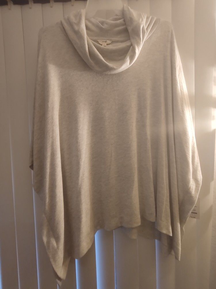 Terra And Sky Ts Hacci Poncho Gray Size 1x New