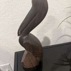 Wooden Pelican hand carved Sculpture
