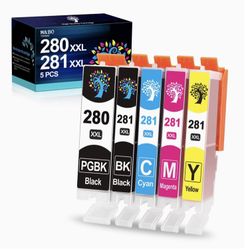 Compatible Canon Ink 280 and 281 Cartridges 280XXL 281XXL PGI-280XXL CLI-281XXL Ink Cartridge for Canon Pixma TR8520 TS9120 TS6220 TS6320 TR7520 TS612
