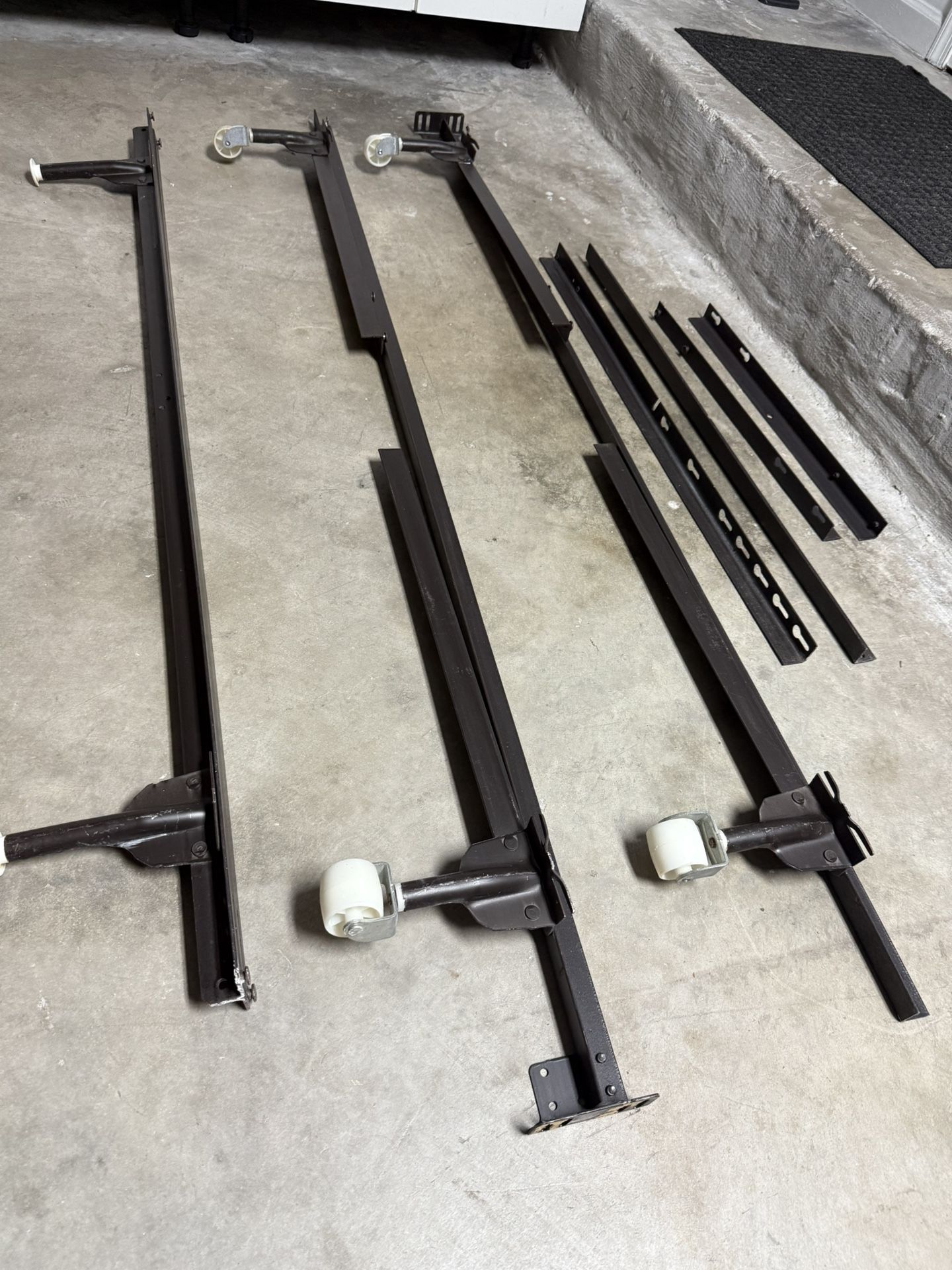 Adjustable Queen Or King Strong Metal Bed Frame, Wheels on base For easy moving.