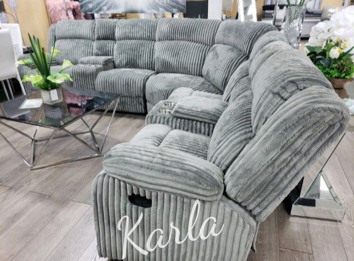 Large 3-pc Recliner Sectional Set Fur-Like Material
