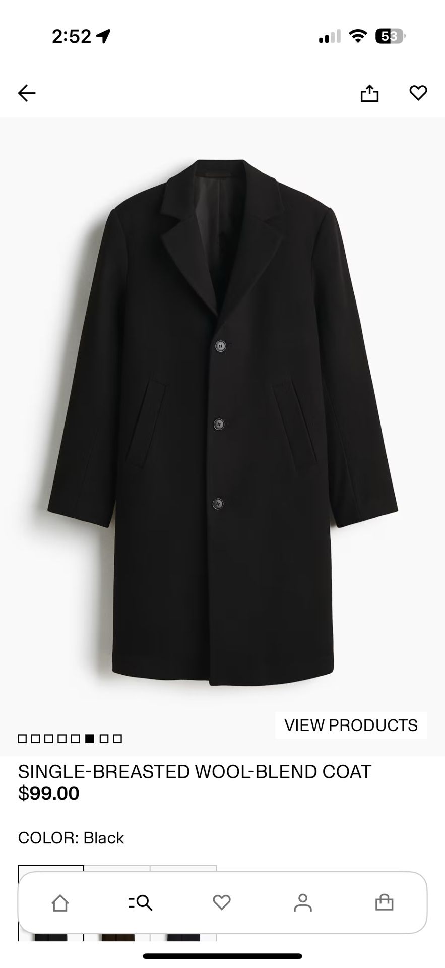 Single Breasted Wool Blend Coat