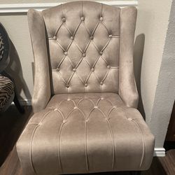 Wingback Tufted Chair - beige