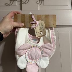 Messages From The Heart Pink Baby Bibs Set Of 3 NWT