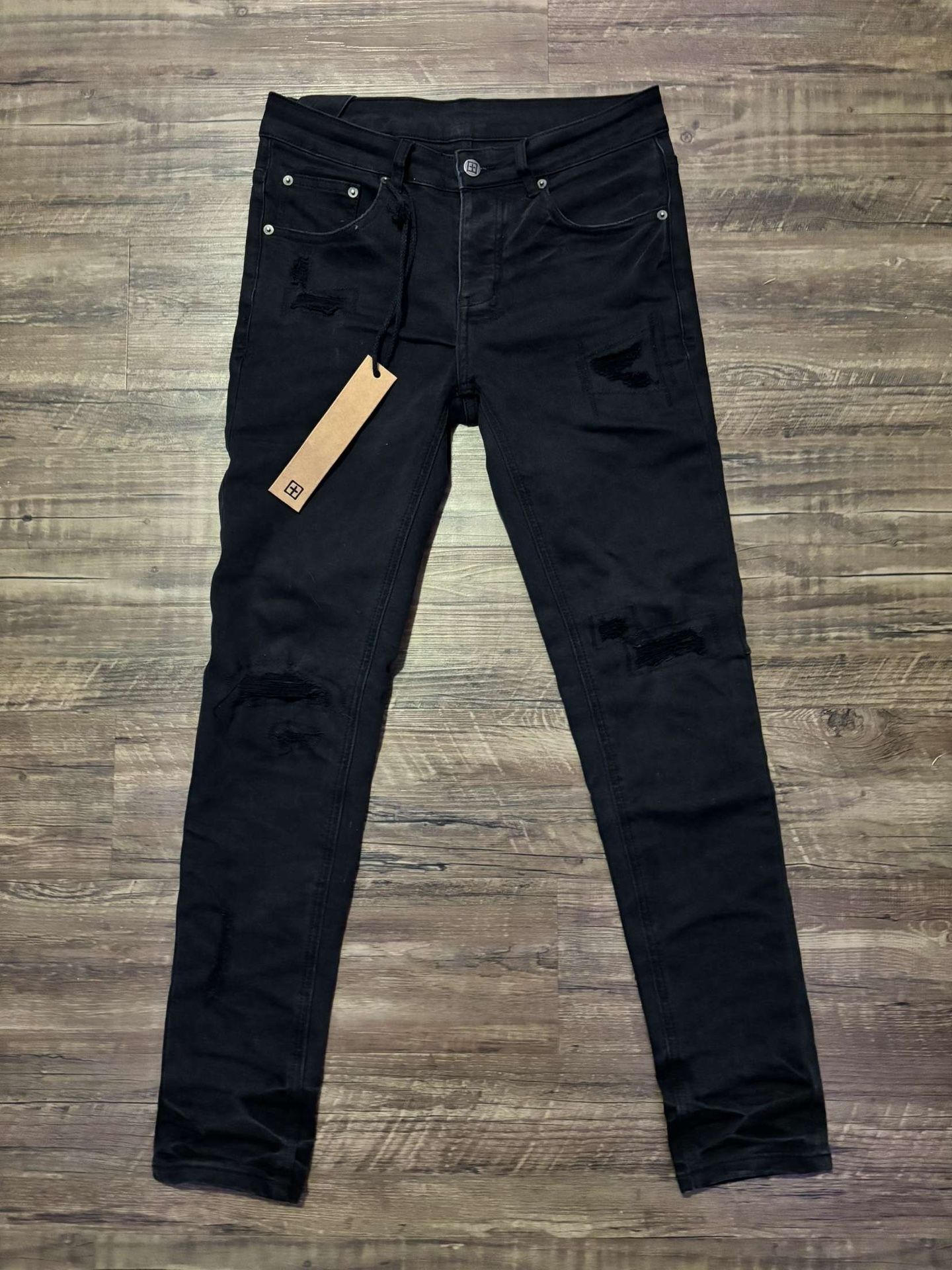 New Ksubi Van Winkle Skinny Leg Distressed Black Jeans Men’s Size 28